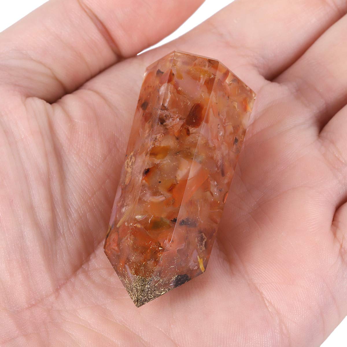 SUNYIK hexagonal faceted crystal wand supports chakra work and calm focus.
