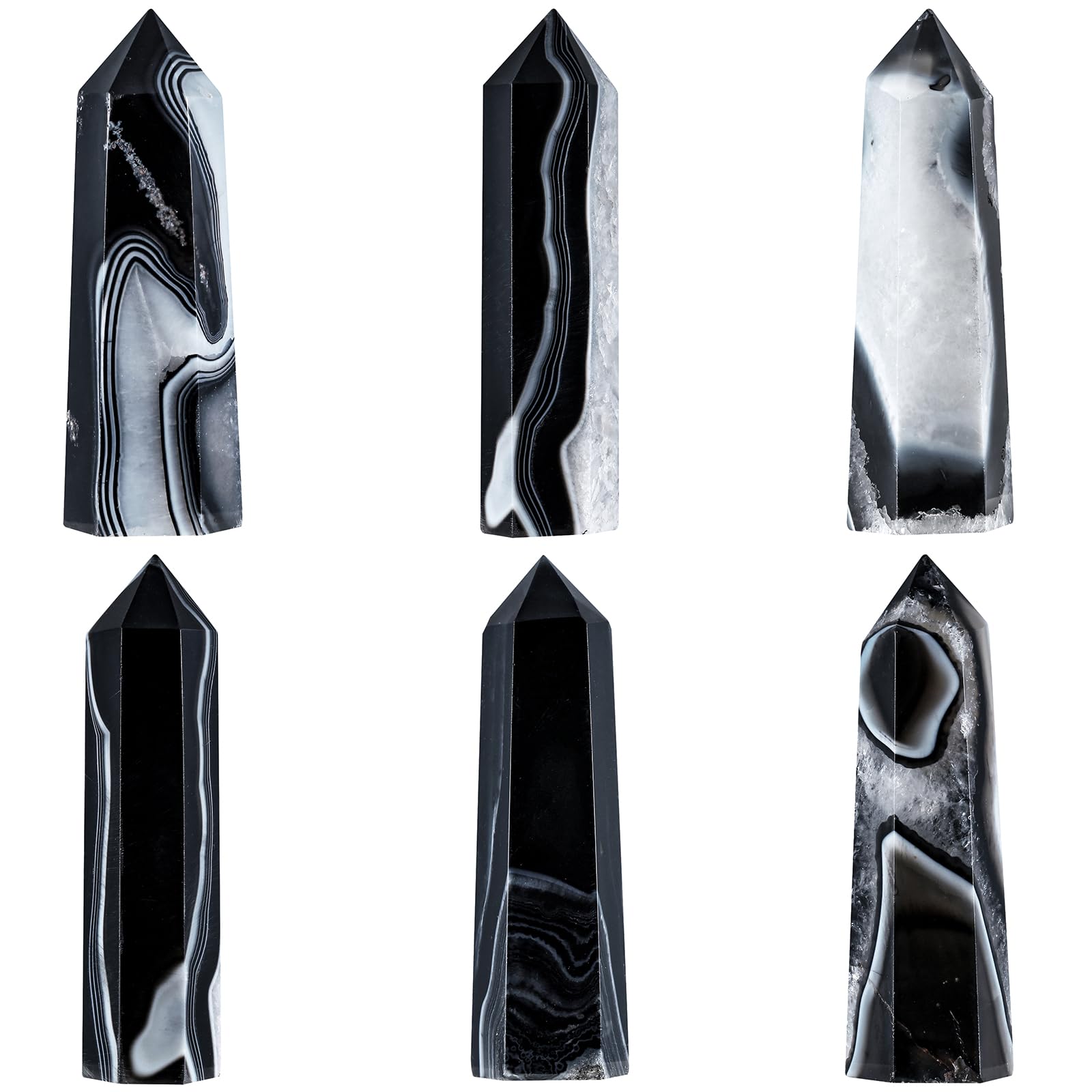 SUNYIK hexagonal point crystal column as a display and focal piece
