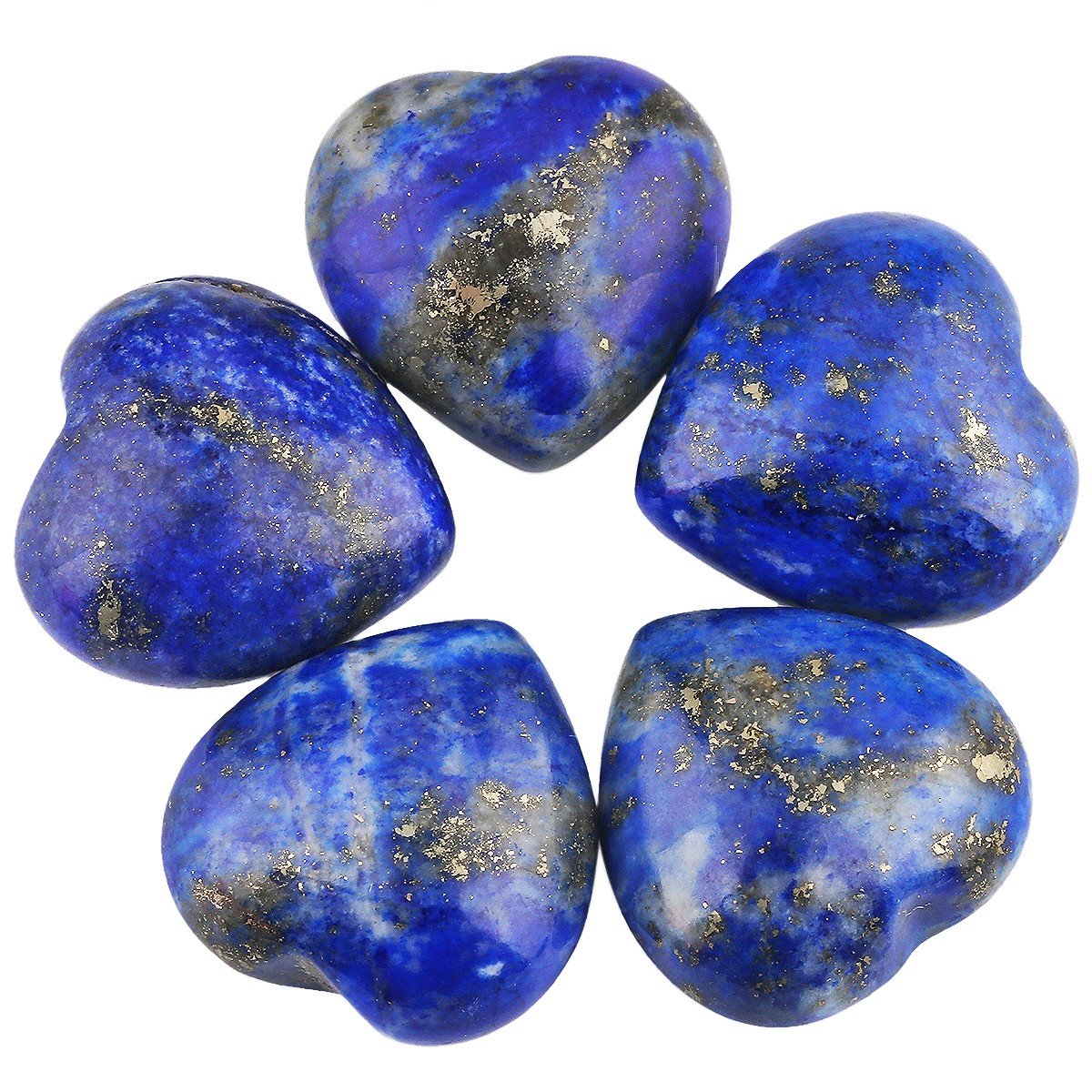 SUNYIK Lapis Lazuli pocket heart stone 0.5 inch, ideal for focus.