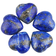 SUNYIK Lapis Lazuli pocket heart stone 0.5 inch, ideal for focus.