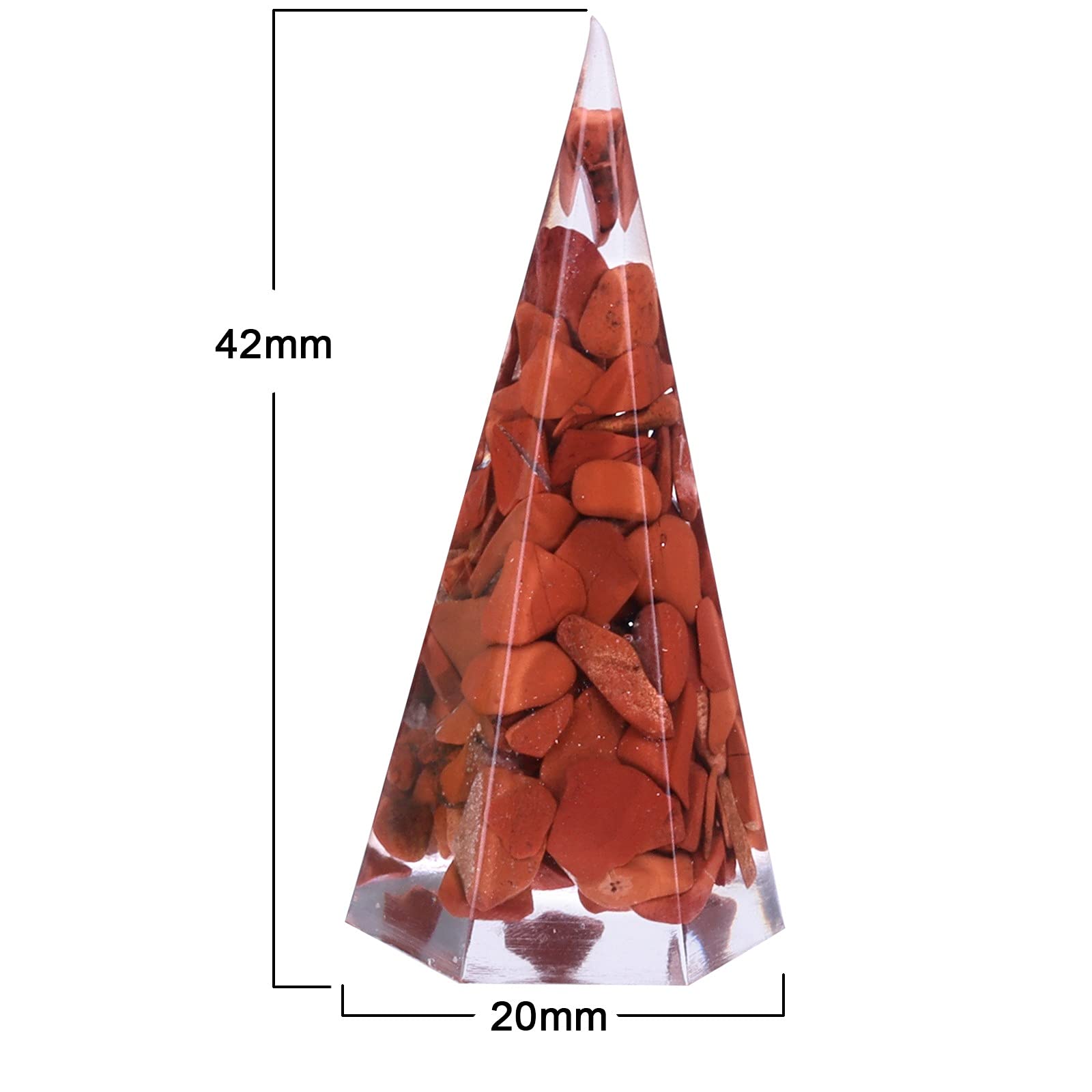 SUNYIK mini 7 chakra orgone pyramid side angle shows six facets