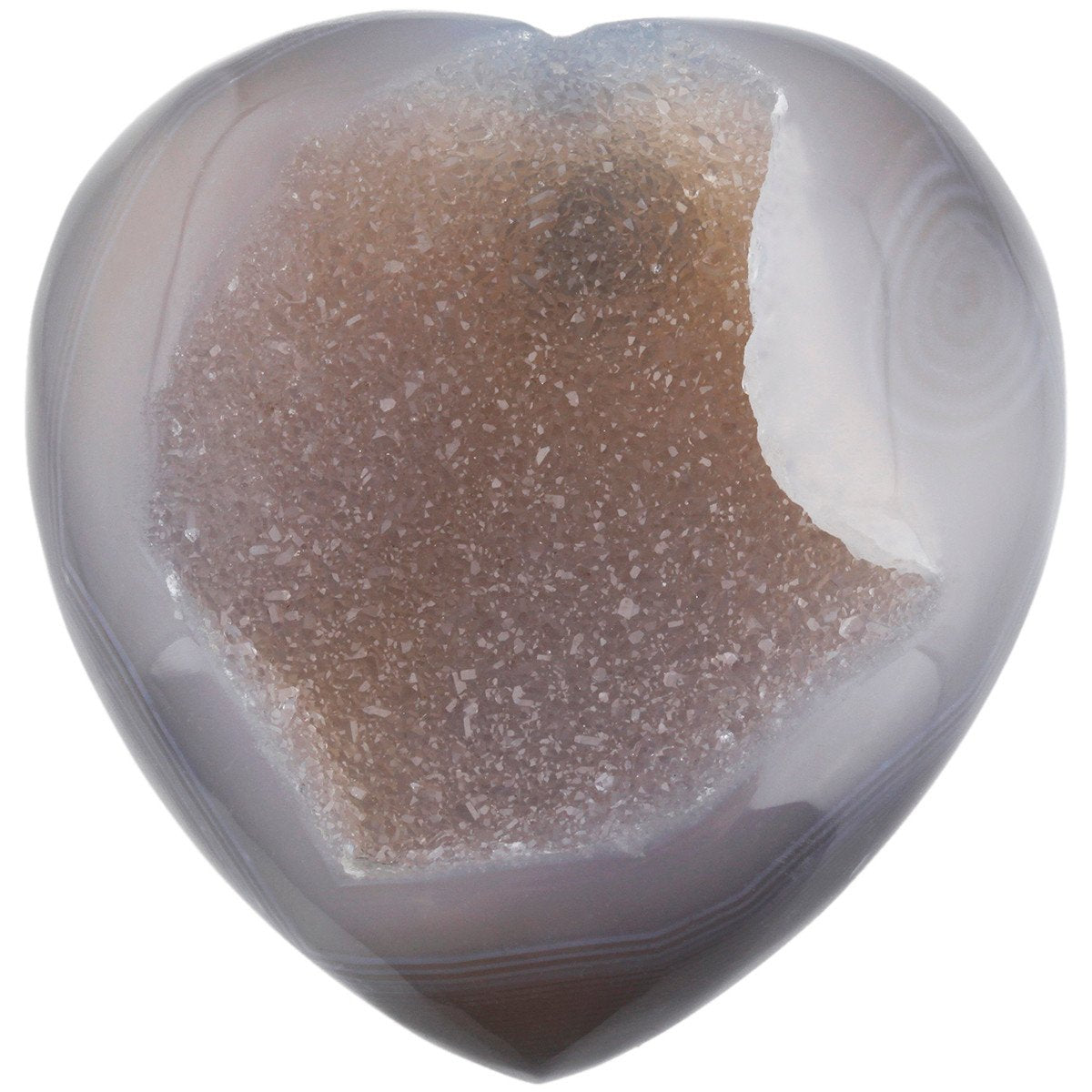 SUNYIK natural agate druzy puff heart closeup for pocket meditation and centering energy