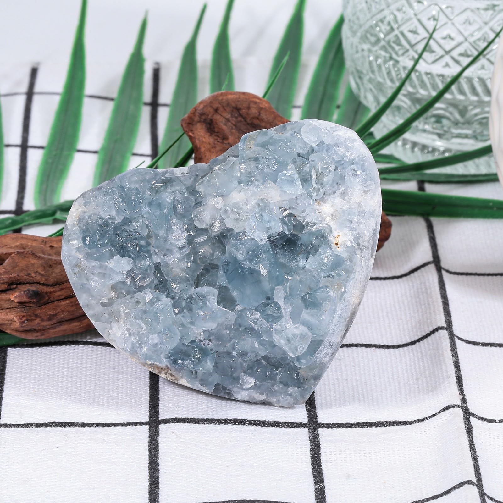 SUNYIK blue celestite cluster geode close-up showing natural texture