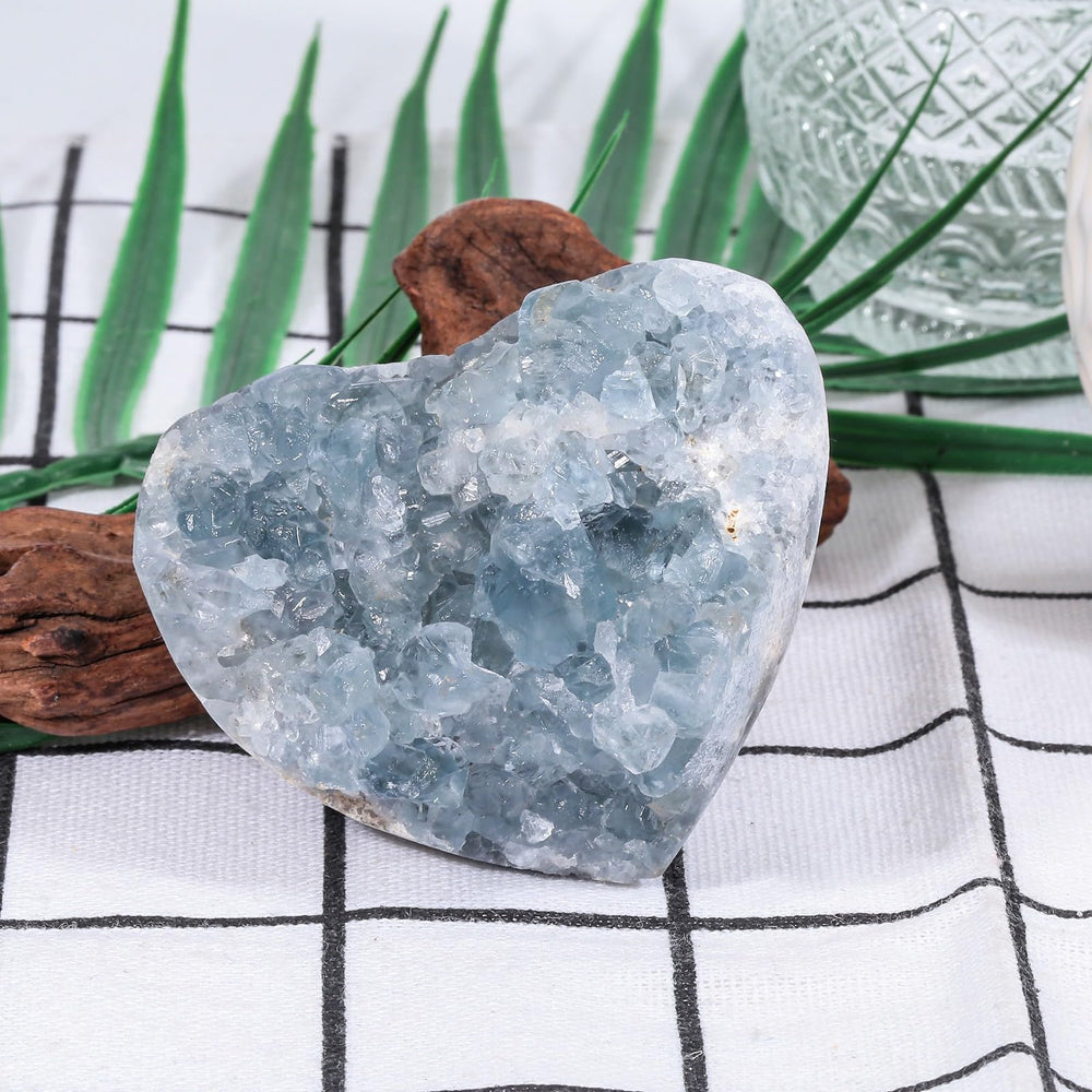 SUNYIK blue celestite cluster geode close-up showing natural texture