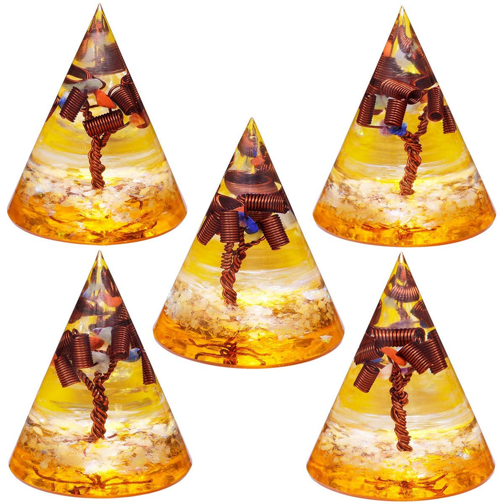 SUNYIK Orgone Pyramid desk decor adds color and calm to spaces