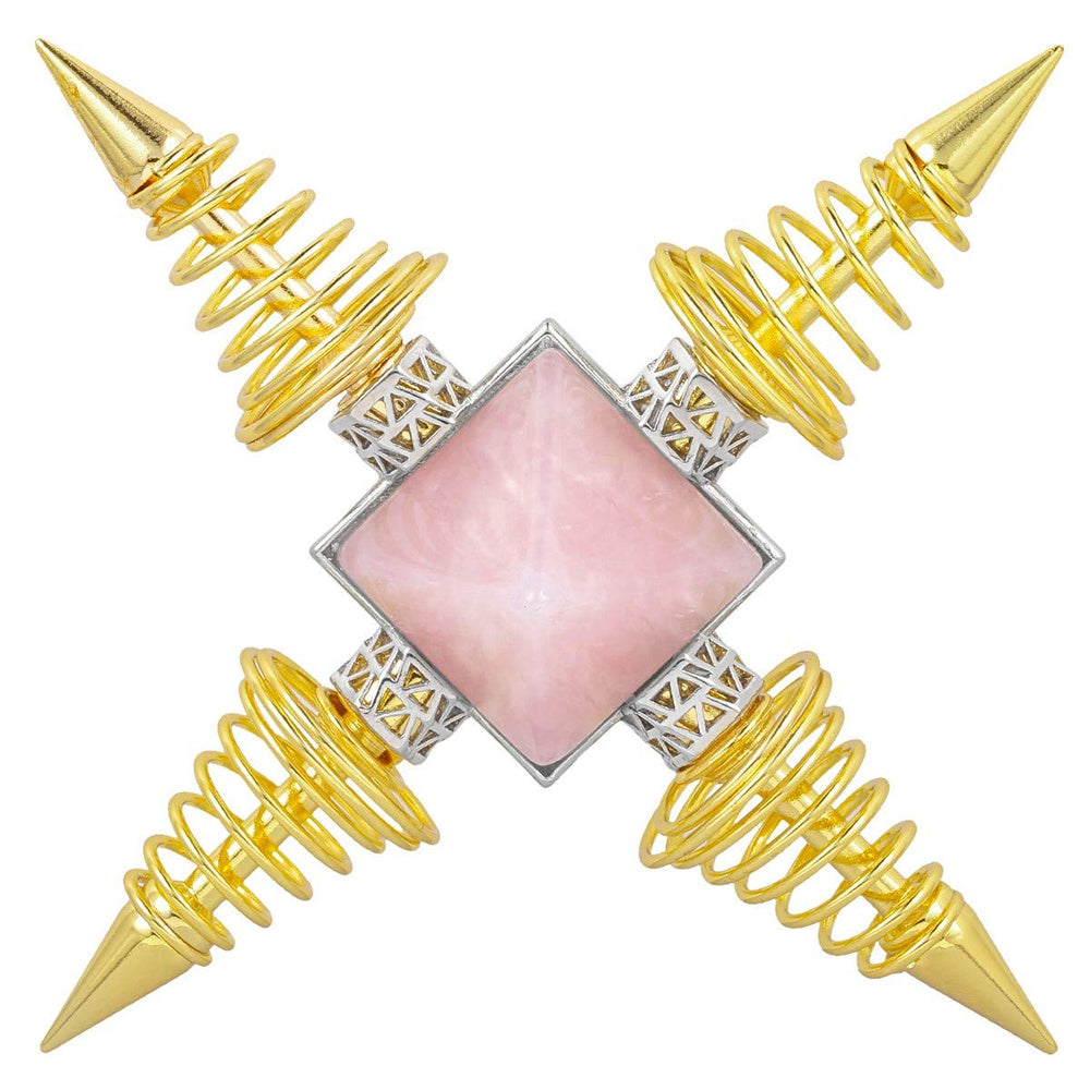 SUNYIK pyramid crystal energy generator with rose quartz for meditation and grid work.