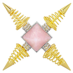 SUNYIK pyramid crystal energy generator with rose quartz for meditation and grid work.