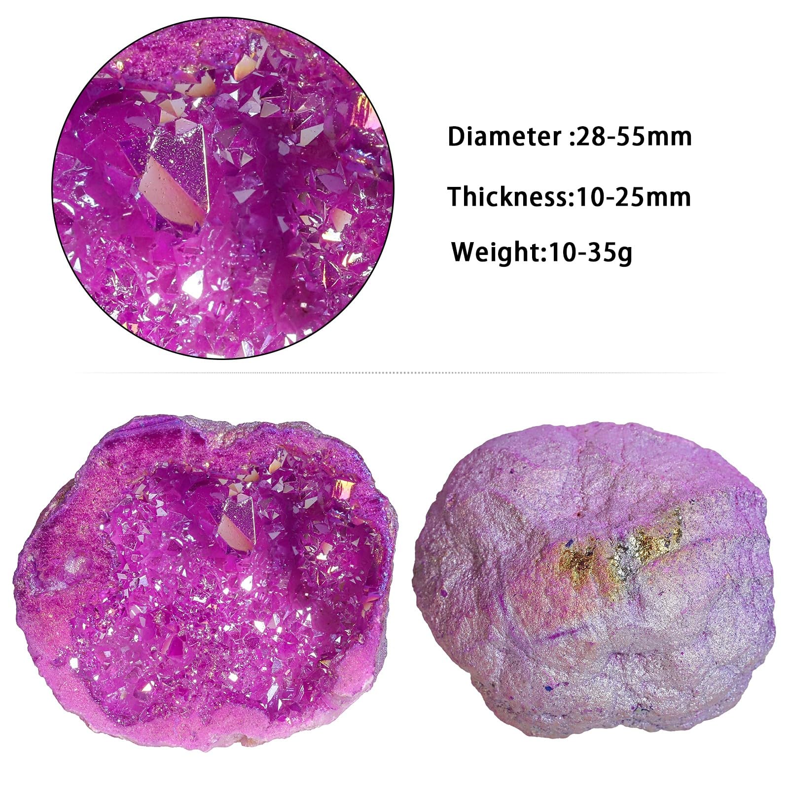 SUNYIK titanium-coated quartz geode with rainbow hues ideal for meditation spaces