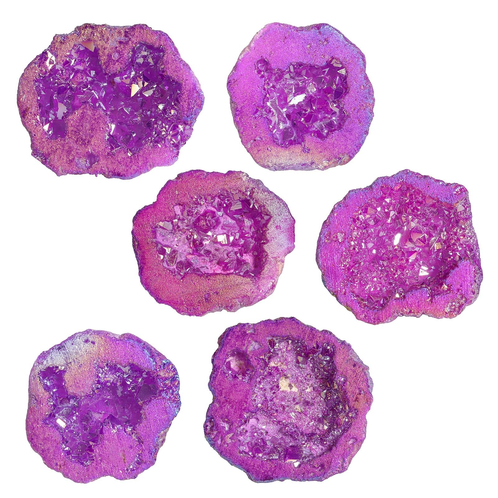 SUNYIK rainbow quartz geode cluster enhances focal points in home offices