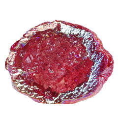 SUNYIK rainbow titanium coated quartz geode cluster catching sunlight for desk decor