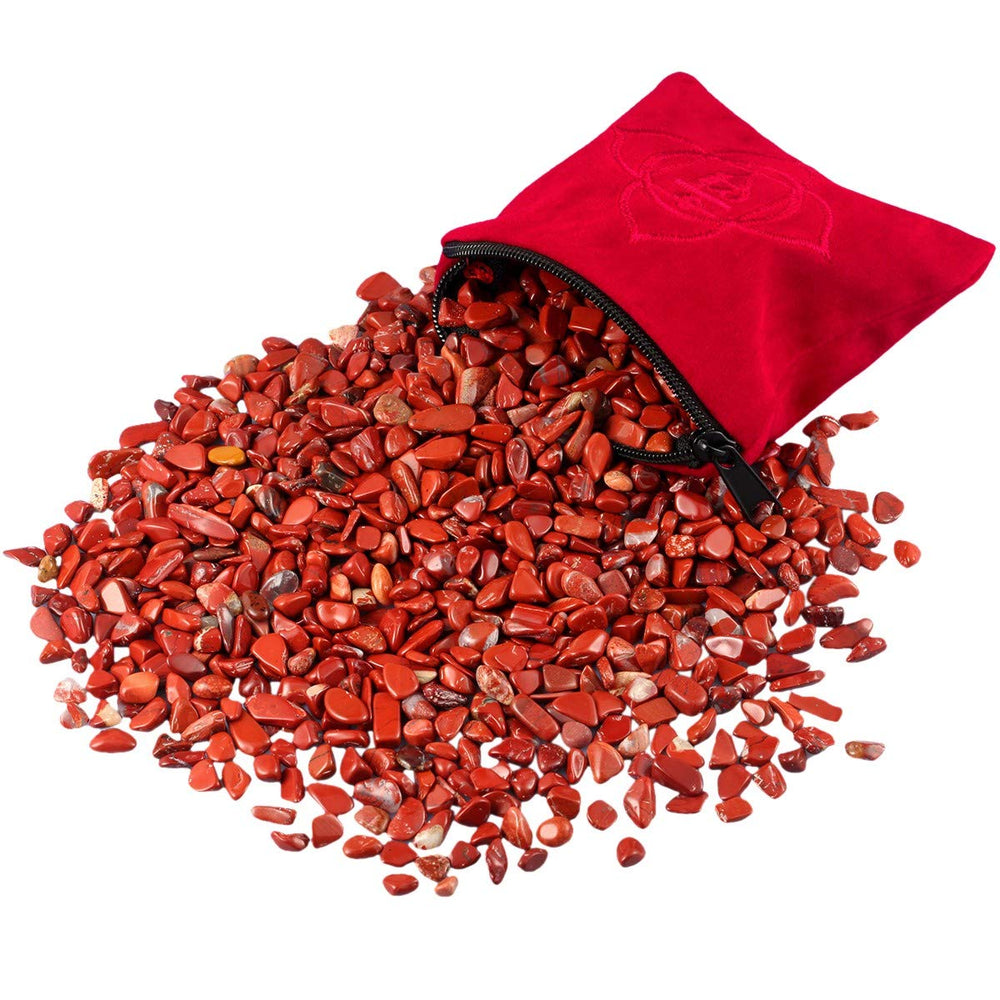 SUNYIK red jasper pillow cover with chakra embroidery for meditation display.