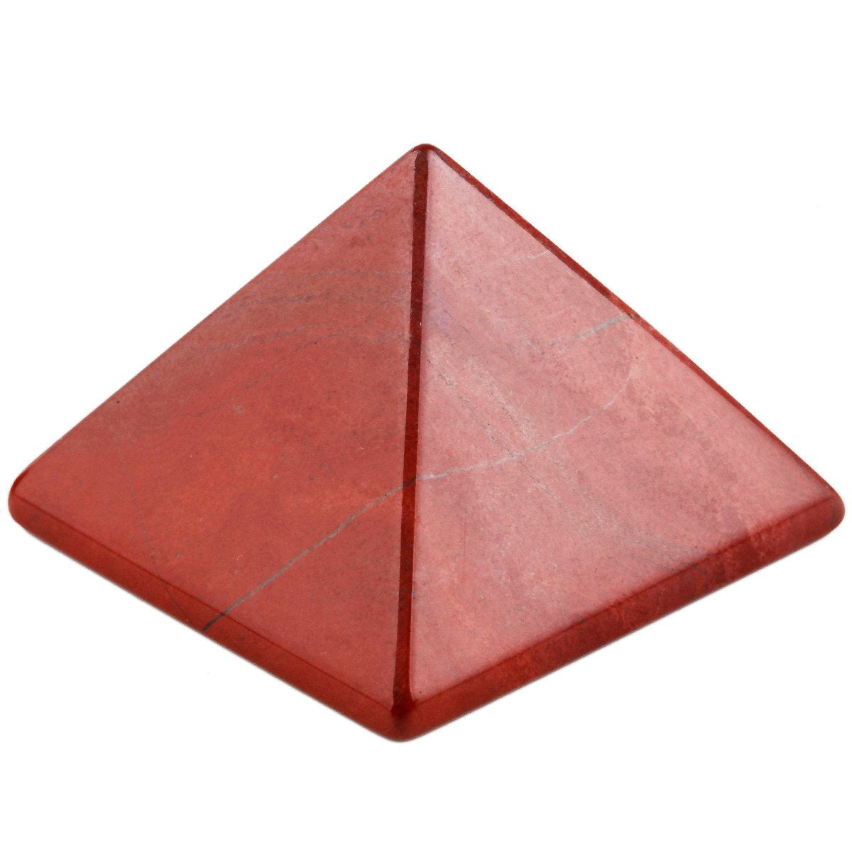 SUNYIK Red Jasper pyramid gemstone for energy focus and decor.