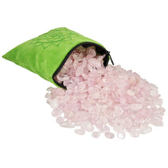 SUNYIK Rose Quartz Heart Chakra Pillow ready for meditation and display.