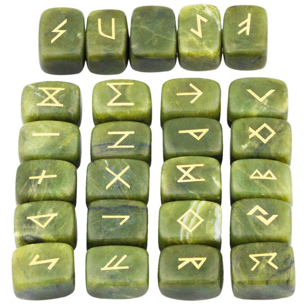 SUNYIK rune stones with burlap pouch for home decor and ritual practice