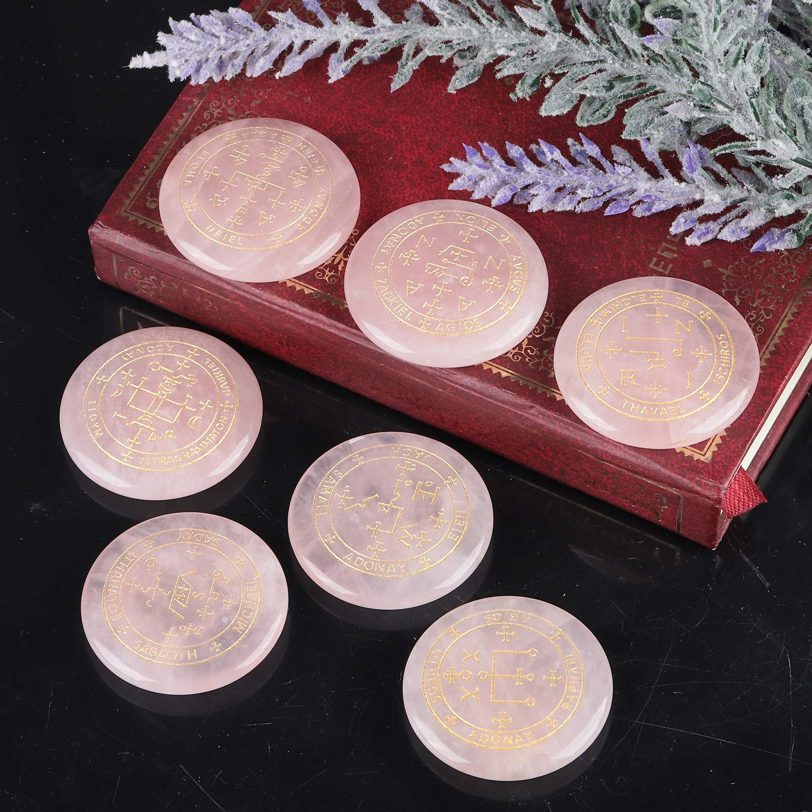 SUNYIK smooth rose quartz palm stone ideal for meditation and divination