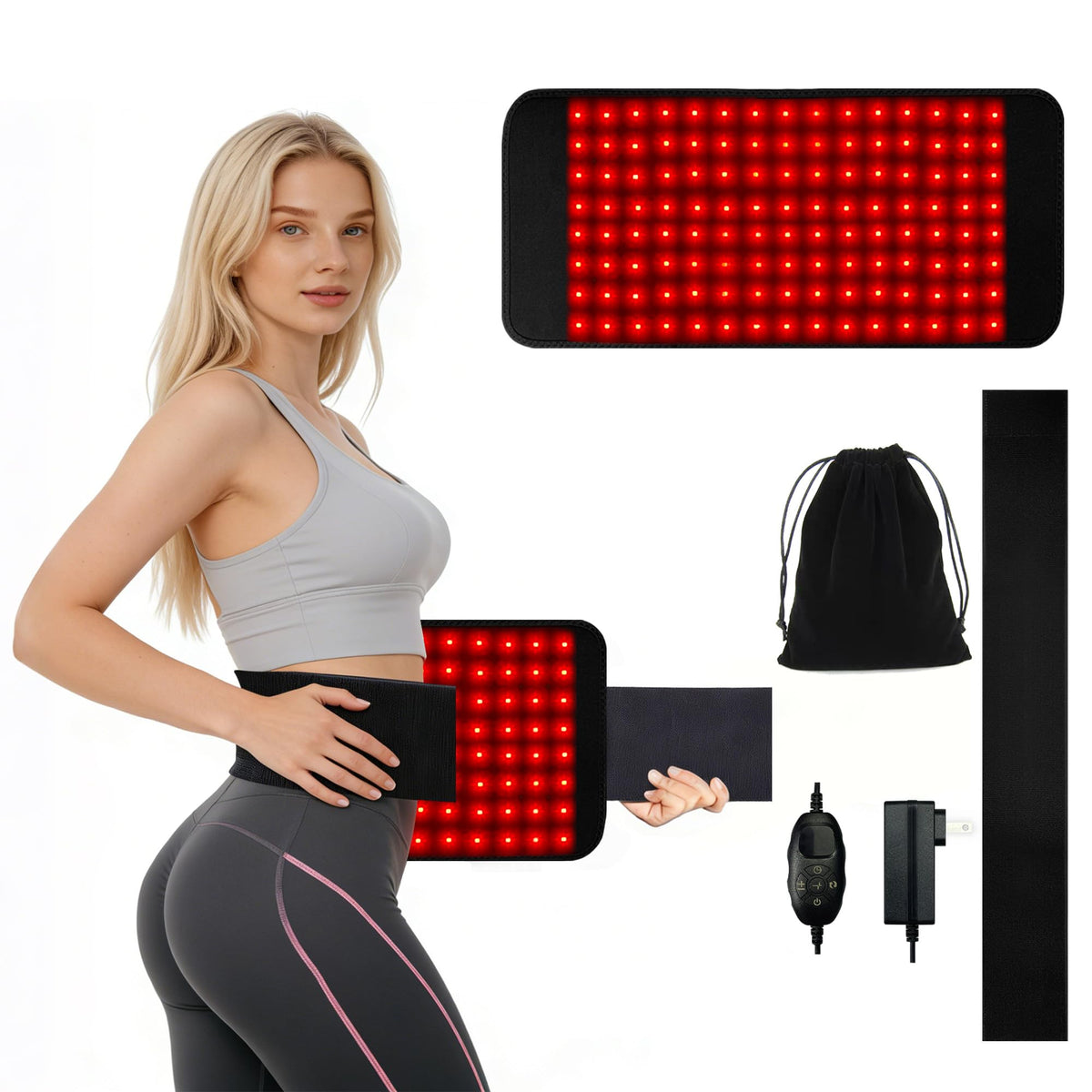 Suokeay red light therapy belt back wrap delivers targeted warmth for tense back muscles.