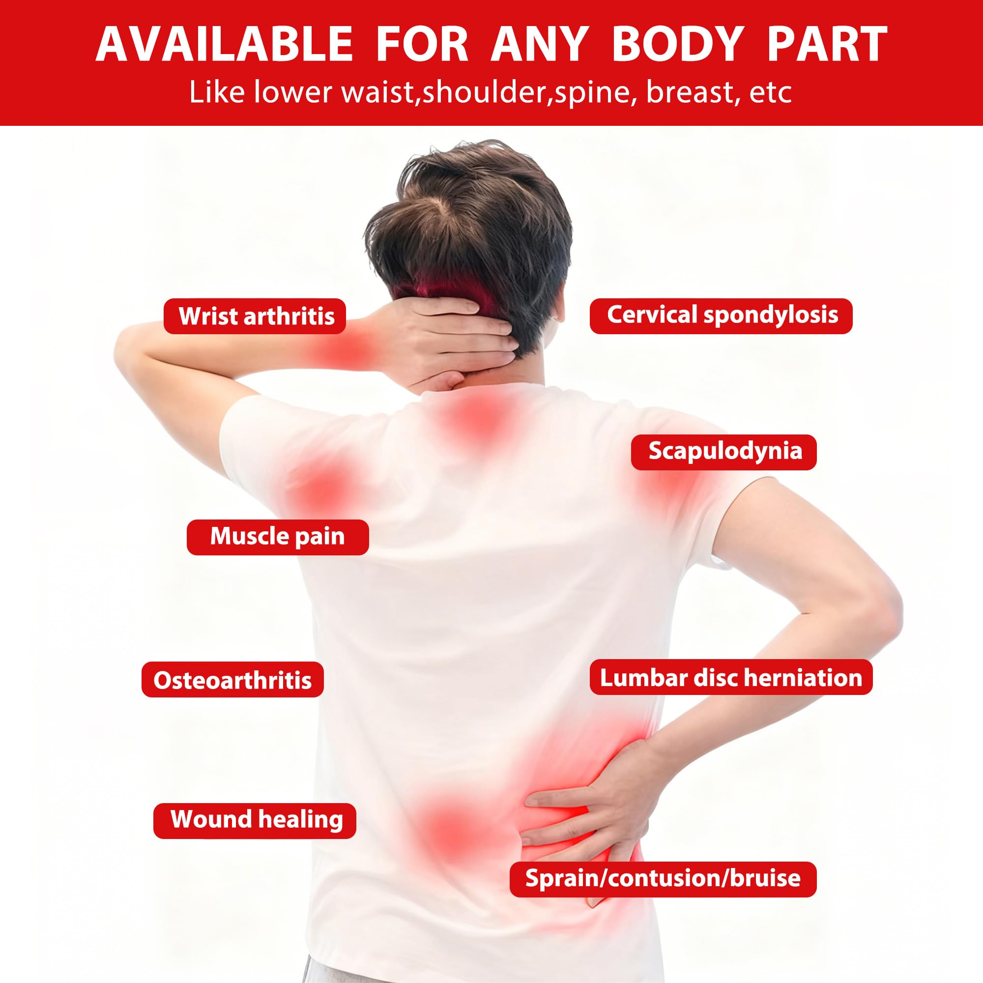 Suokeay red light therapy belt shoulder fit delivers comforting warmth to the upper body.