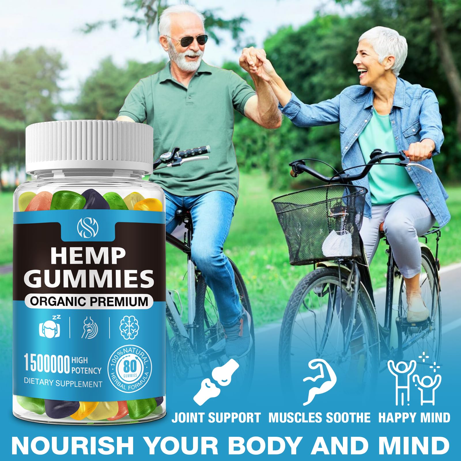 SUOOCH Vegan Bear Gummies packaging highlights gluten-free, non-GMO quality.