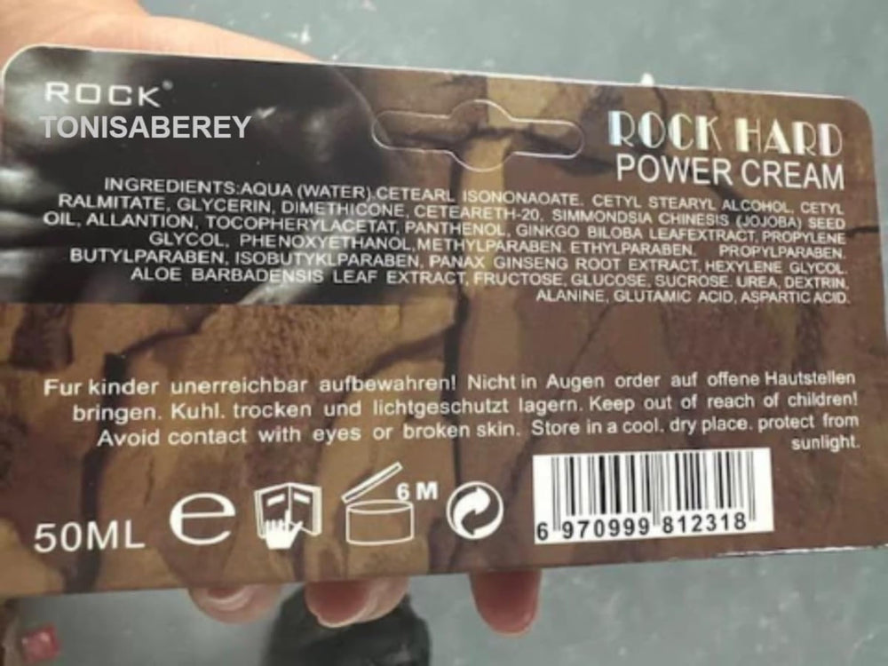 SUPASIZE USA American Eagle Rock Hard Cream being applied by hand for quick absorption.
