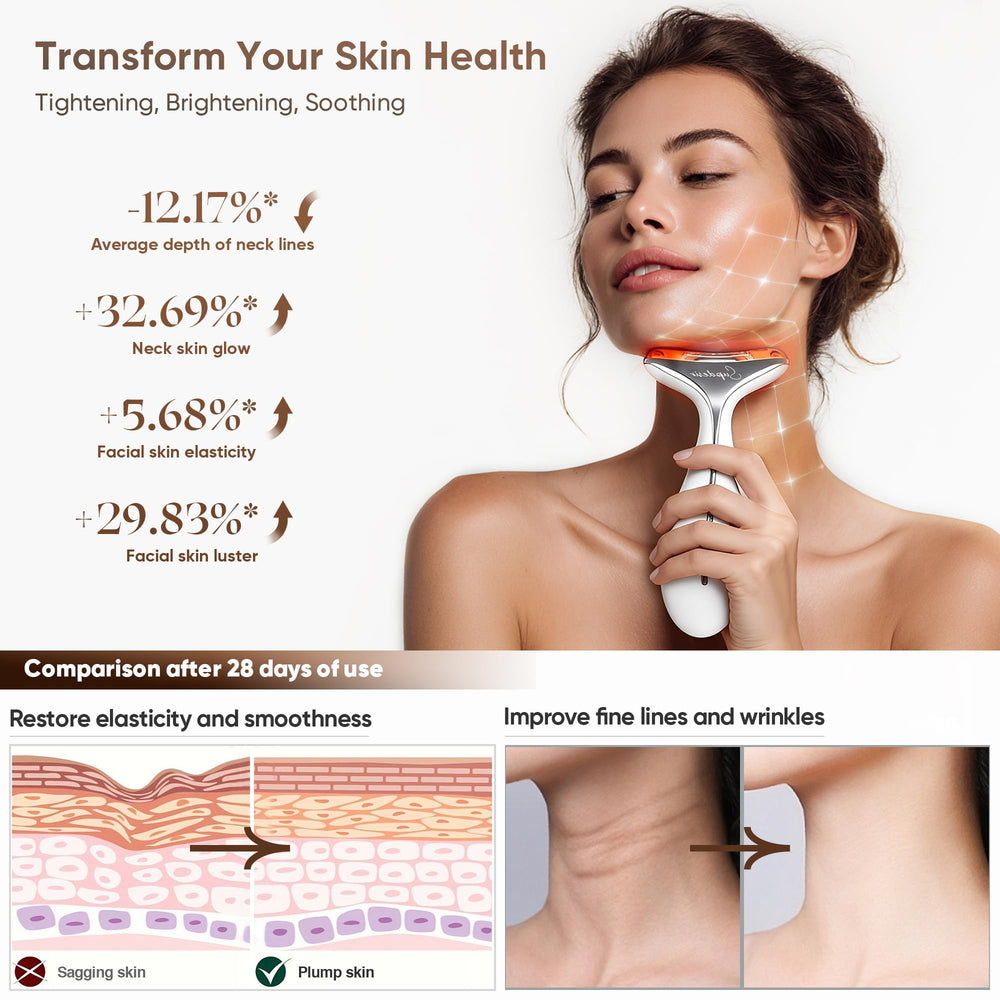SUPDESIR Aurora LED light therapy image demonstrates red, yellow, orange tones for glow