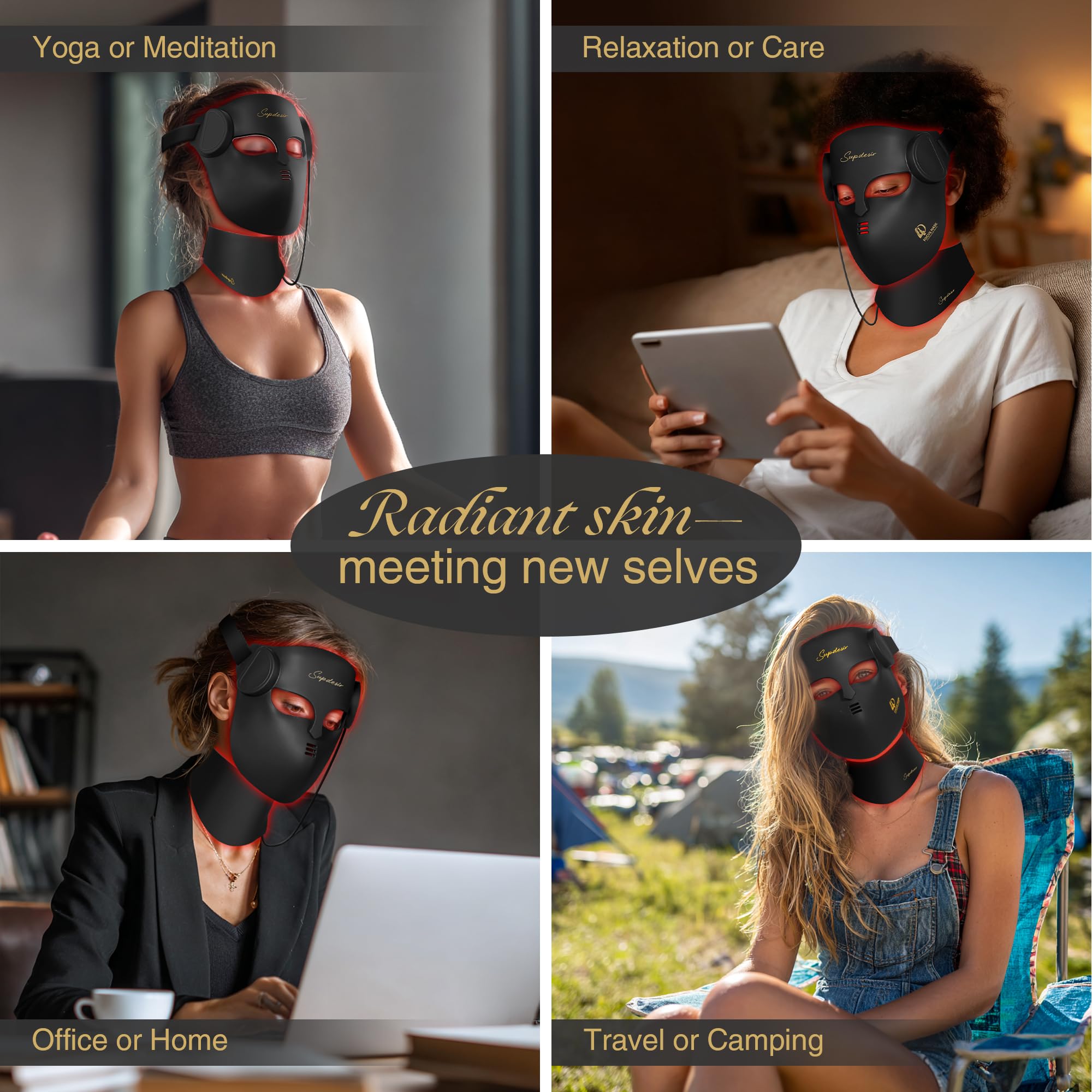 SUPDESIR face and neck device on a clean vanity for easy home use