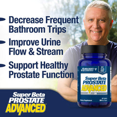 SUPER BETA PROSTATE Advanced capsules closeup ready for daily dosing.