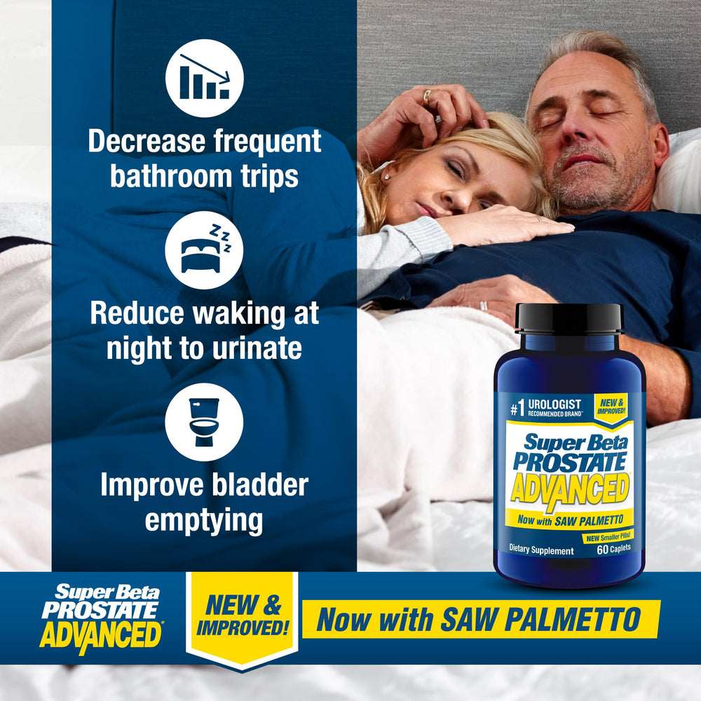 Close-up of SUPER BETA PROSTATE Advanced label highlighting ingredients