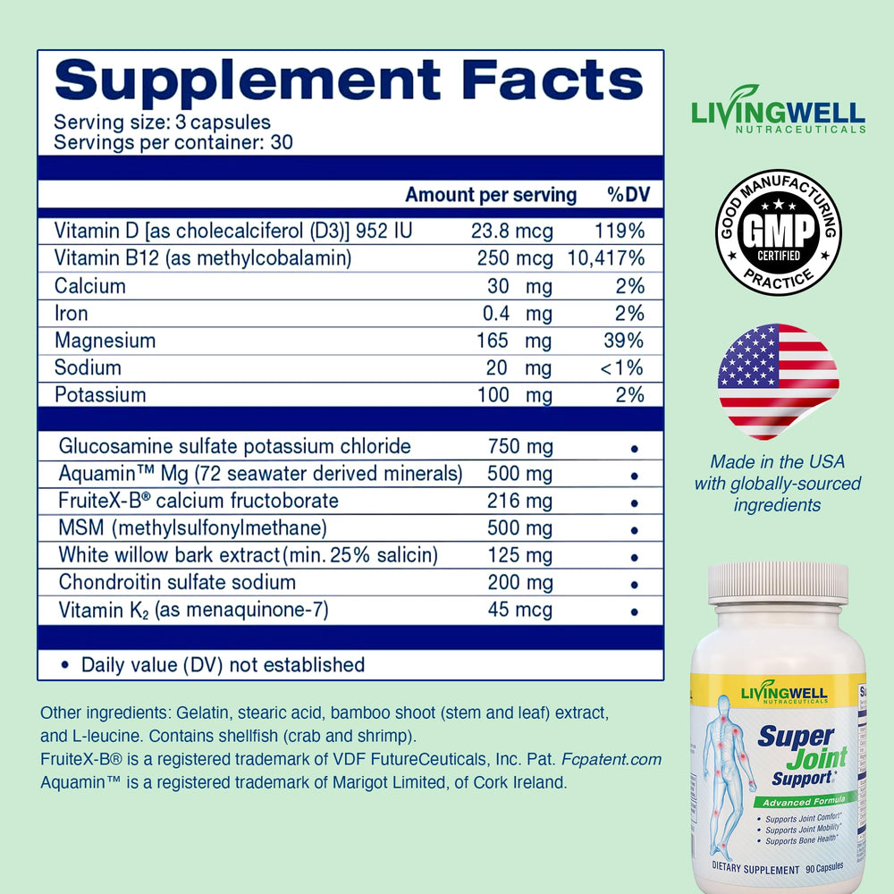 SUPER JOINT SUPPORT active-workout scene emphasizes ongoing mobility