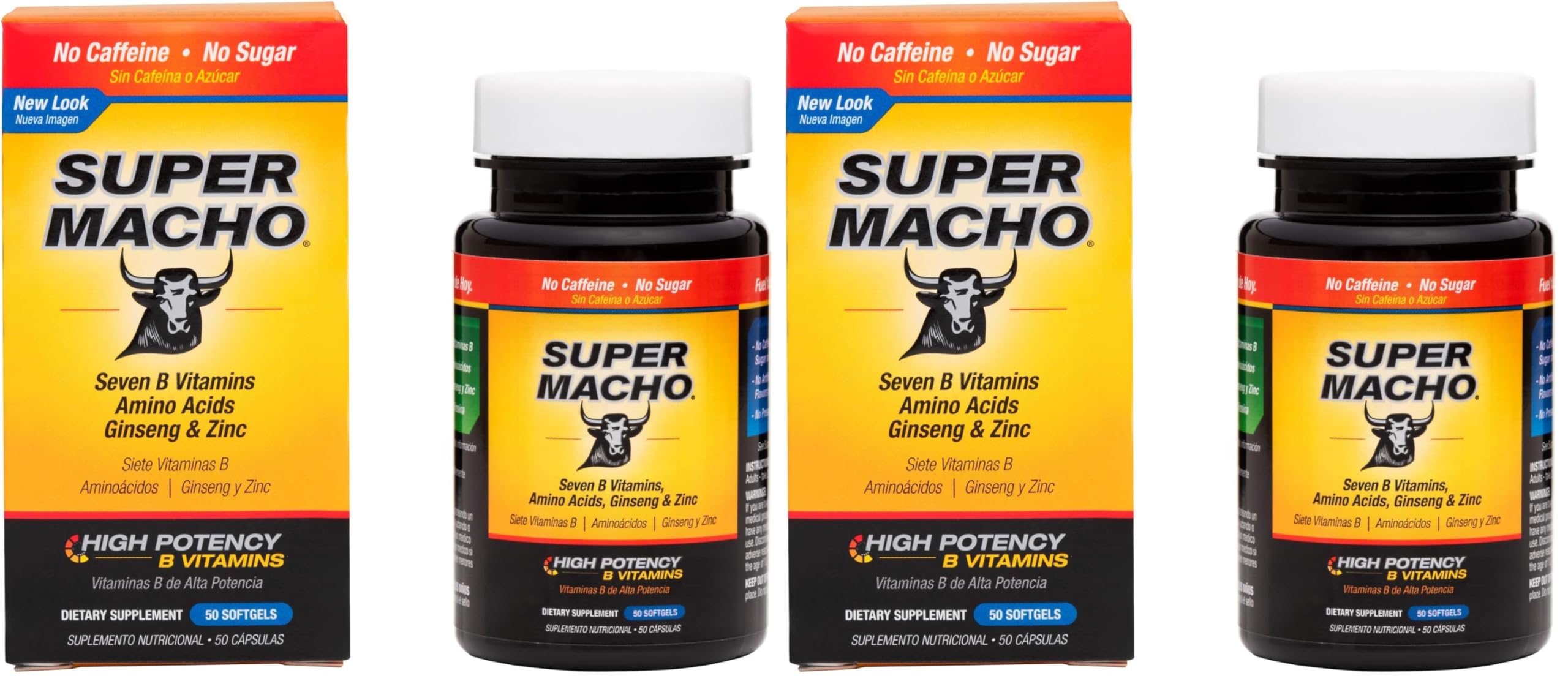 Super Macho bottle front view suggests daily use for active men.