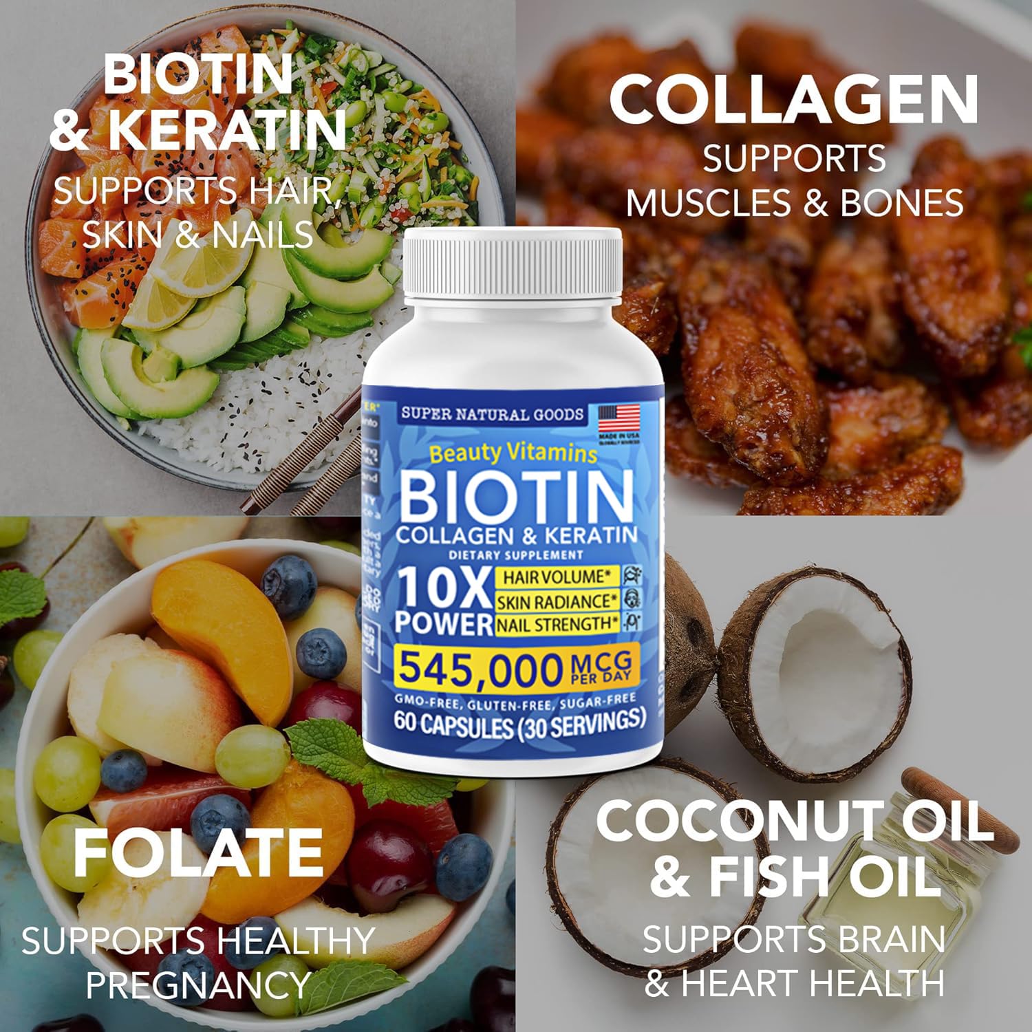Capsules being poured from a Super Natural Goods bottle for daily use
