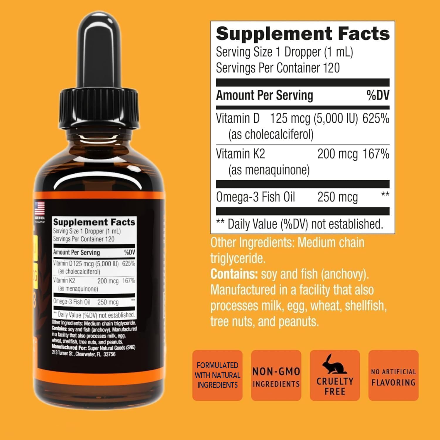 Lifestyle shot shows daily routine with vitamin D3 K2 drops.