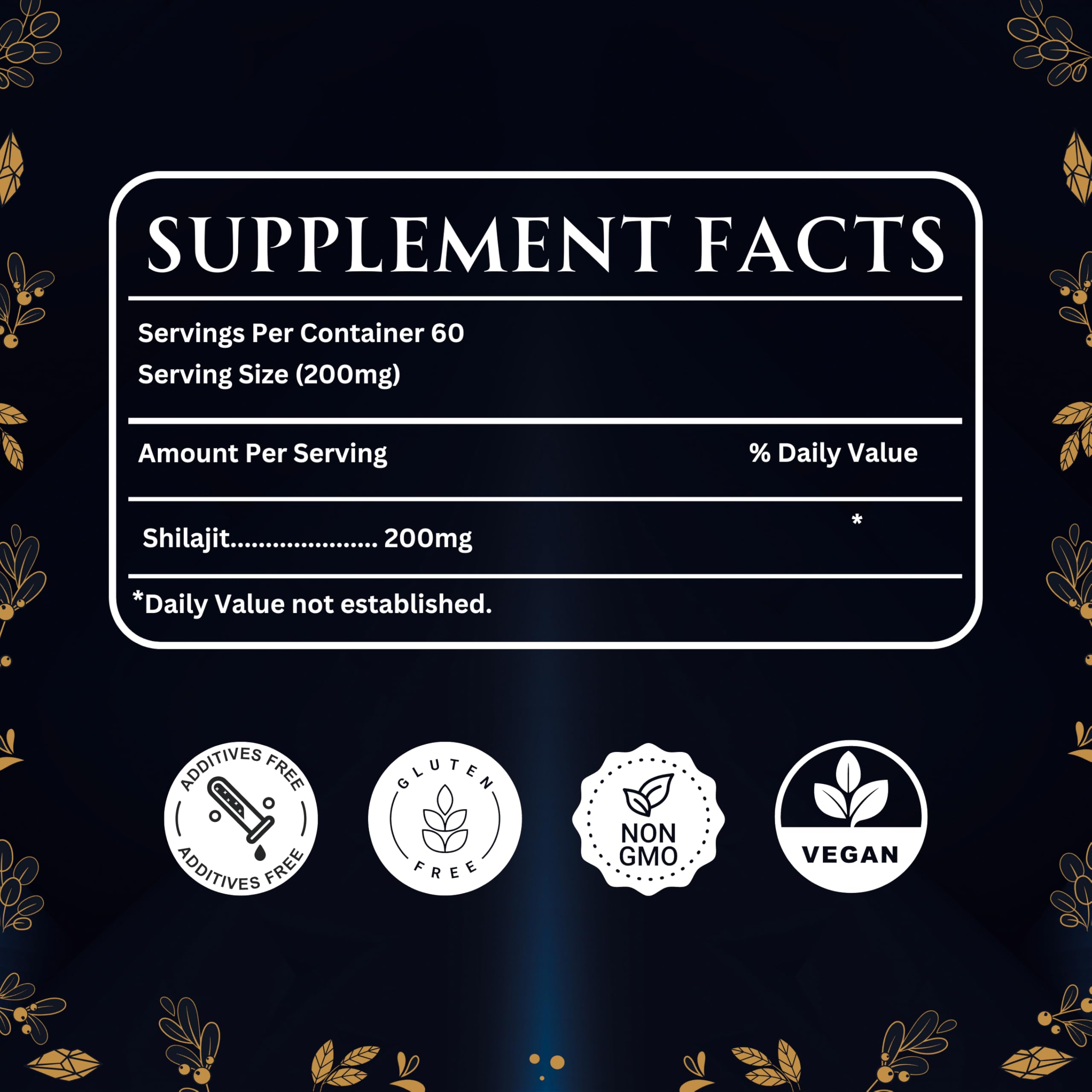 Super Natural Goods Pure Shilajit energy and immune support benefits depicted in product visuals.