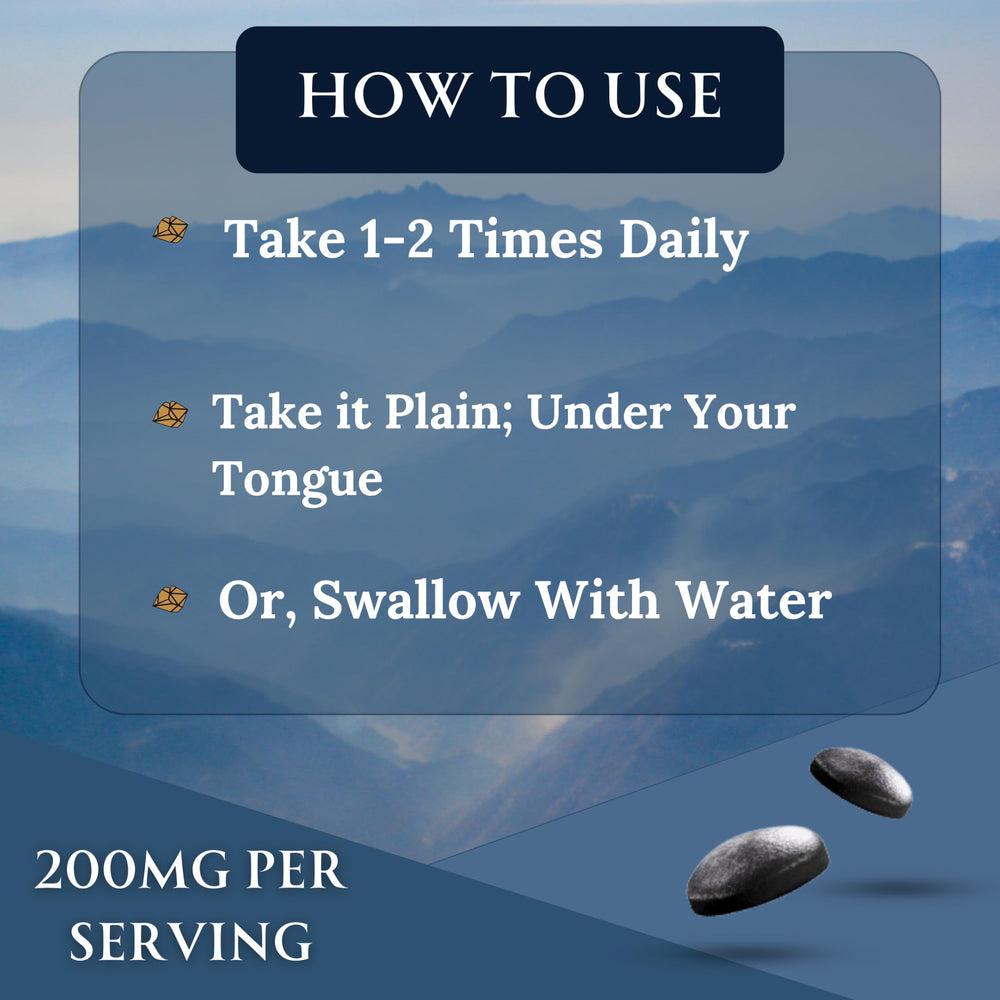 Super Natural Goods Pure Shilajit origin at 14,000 feet imagery suggests high-altitude sourcing.