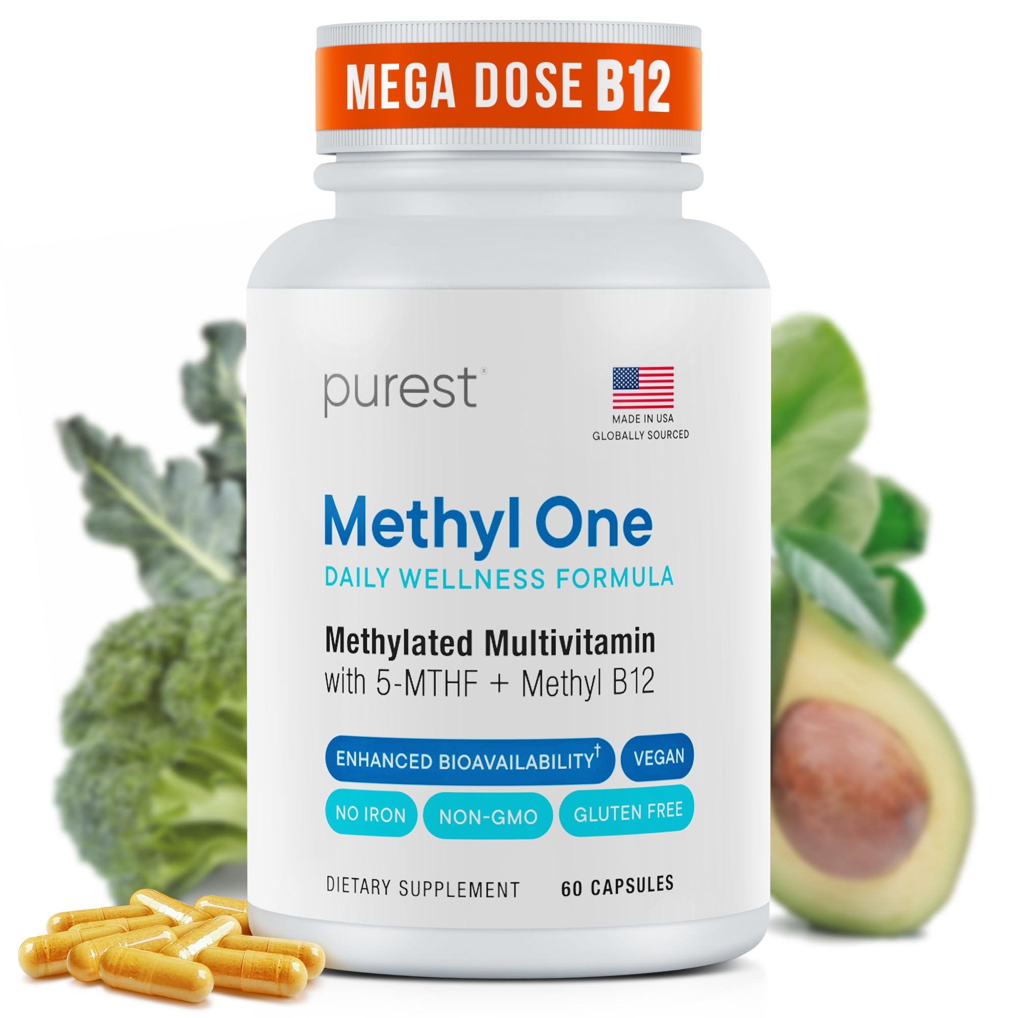 Super Natural Goods Purest methylated multivitamin bottle for daily energy and vitality