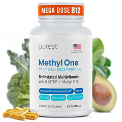 Super Natural Goods Purest methylated multivitamin bottle for daily energy and vitality