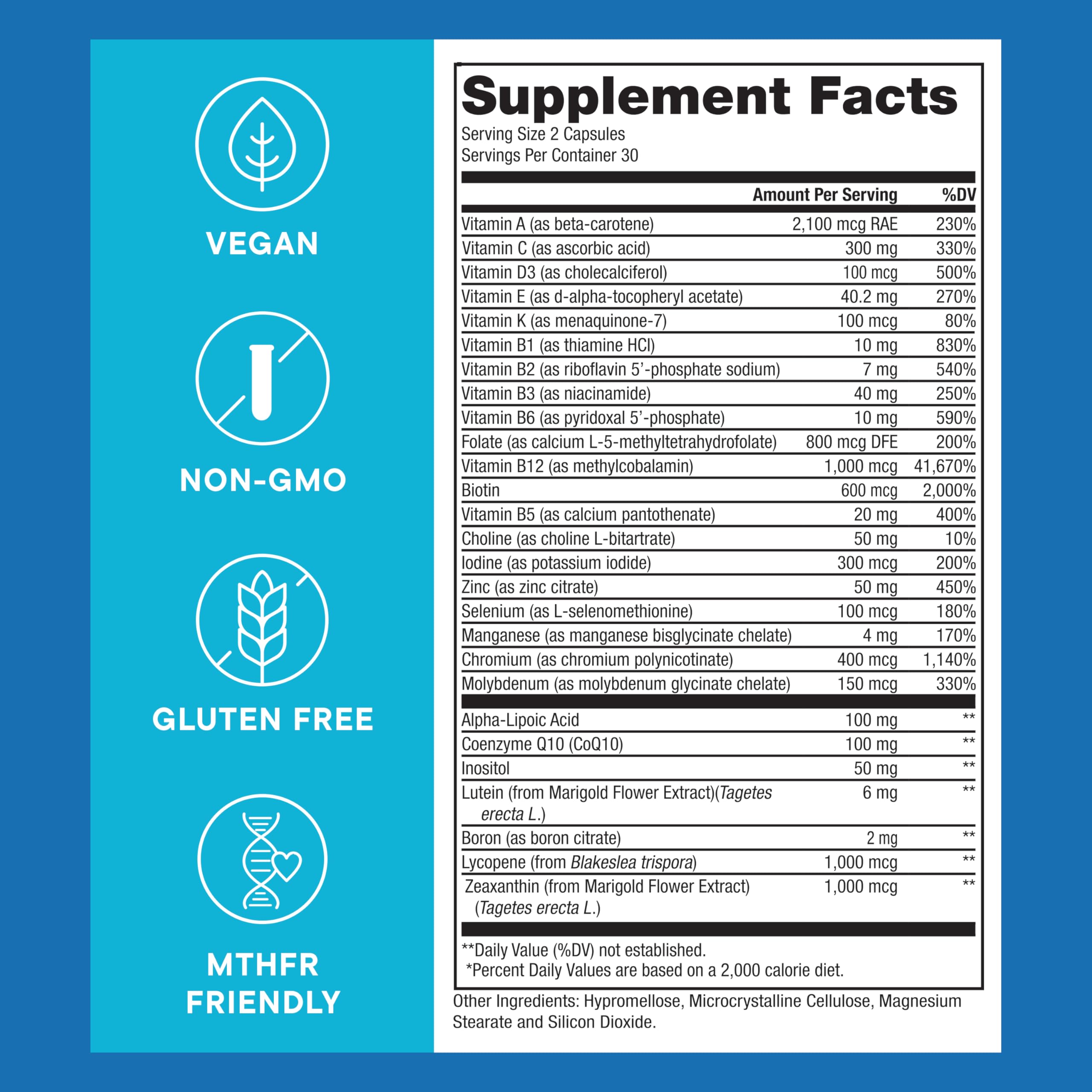 Super Natural Goods Purest methylated multivitamin capsules ready to support balanced mood