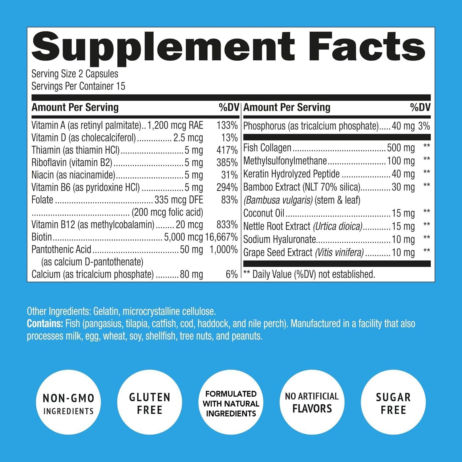 USA-made seal on Super Natural Goods bottle indicates quality manufacturing
