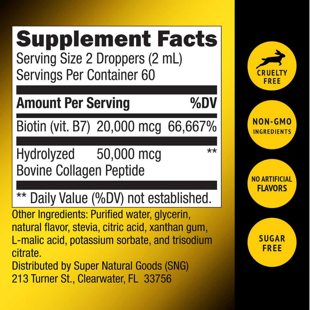 Wellness bottle on counter from Super Natural Goods shows 4oz size and premium quality.