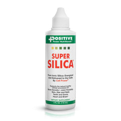 Super Silica liquid bottle with dropper for easy daily dosing.