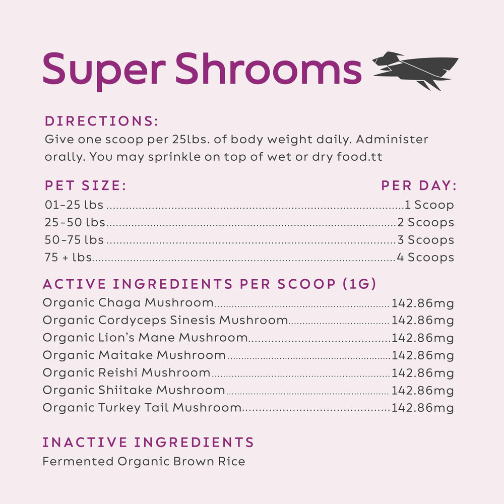 Super Snouts Super Shrooms dosing spoon demonstrates easy daily administration.