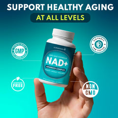 Close-up of Superfood MD NAD+ capsule showing smooth texture