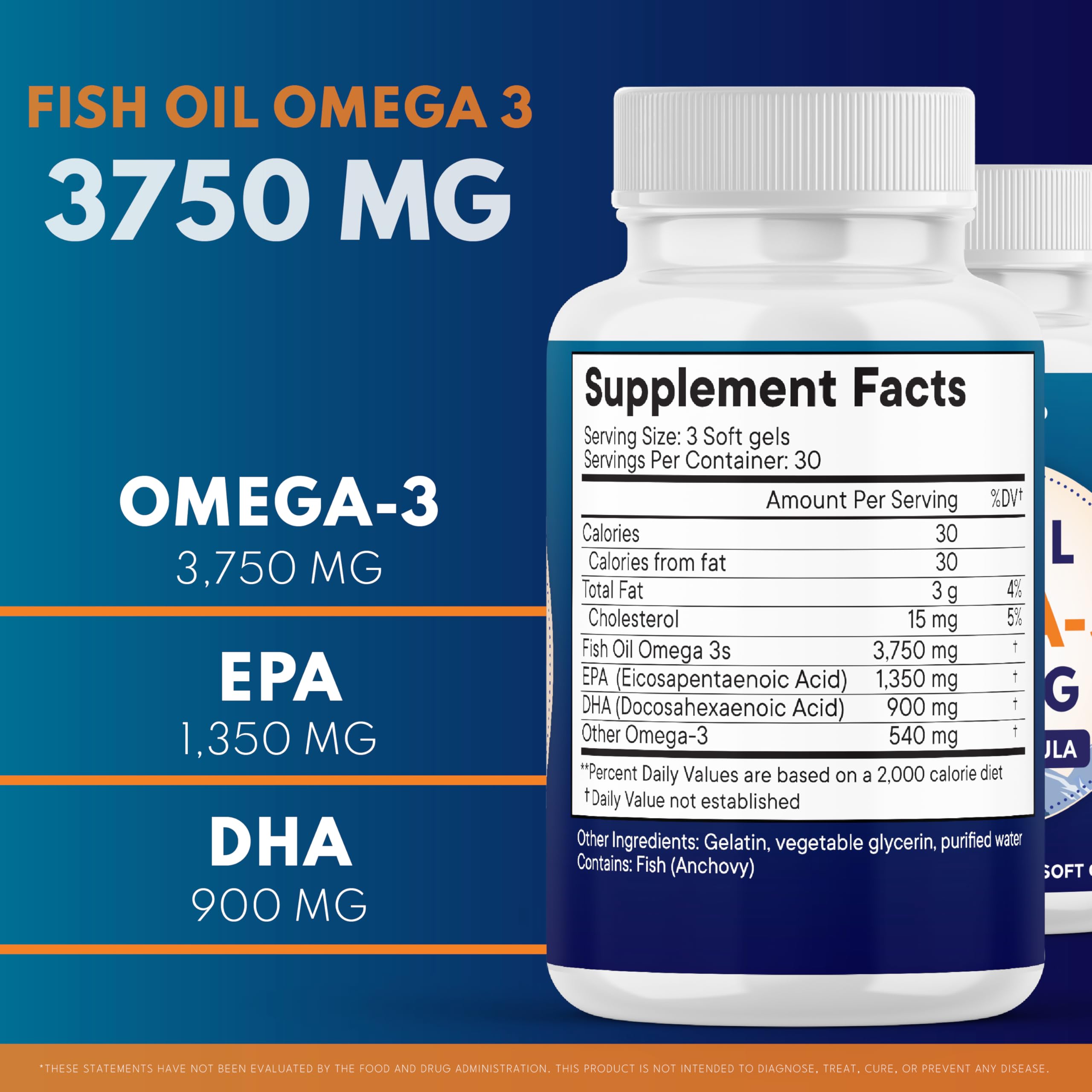 Superfood MD burpless softgels close-up showing no fishy aftertaste.