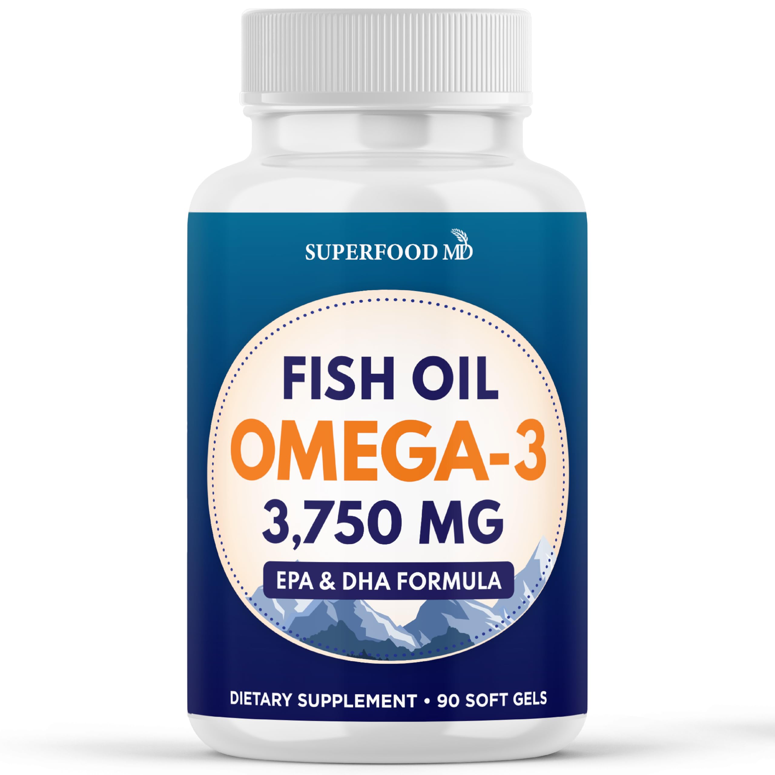 Superfood MD Triple Strength Omega-3 bottle-front view for daily support.