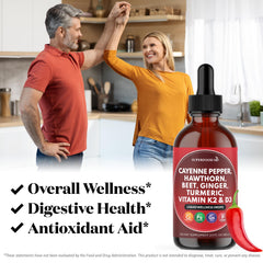 Superfood MD Vitamin D3 K2 Liquid bottle highlights essential nutrients for daily wellness.