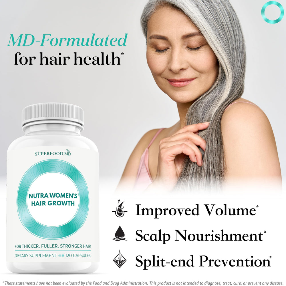 Superfood MD Women's Balance bottle label highlights soy-free formula and 26 nutrients.