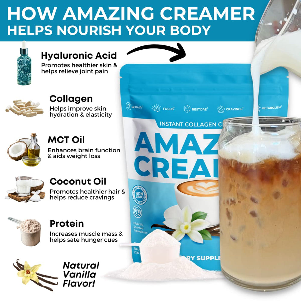 Superfood Tabs Creamer with collagen and MCT oil supports skin today.