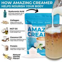 Superfood Tabs Creamer with collagen and MCT oil supports skin today.