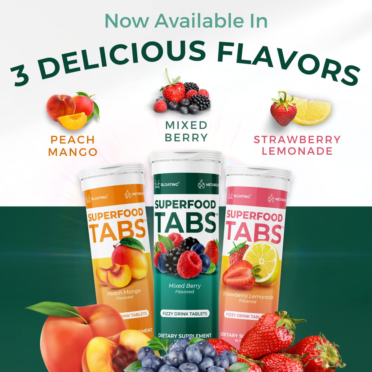Superfood Tabs Detox energy option with natural caffeine and zero sugar