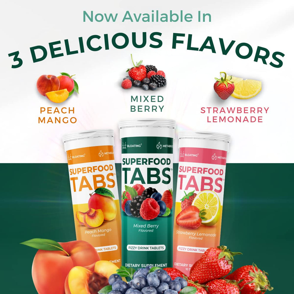 Superfood Tabs Detox energy option with natural caffeine and zero sugar