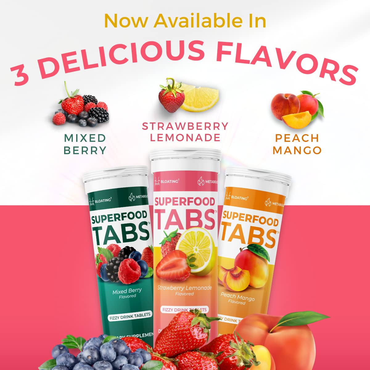 Superfood Tabs Made in USA badge on packaging from Austin facility